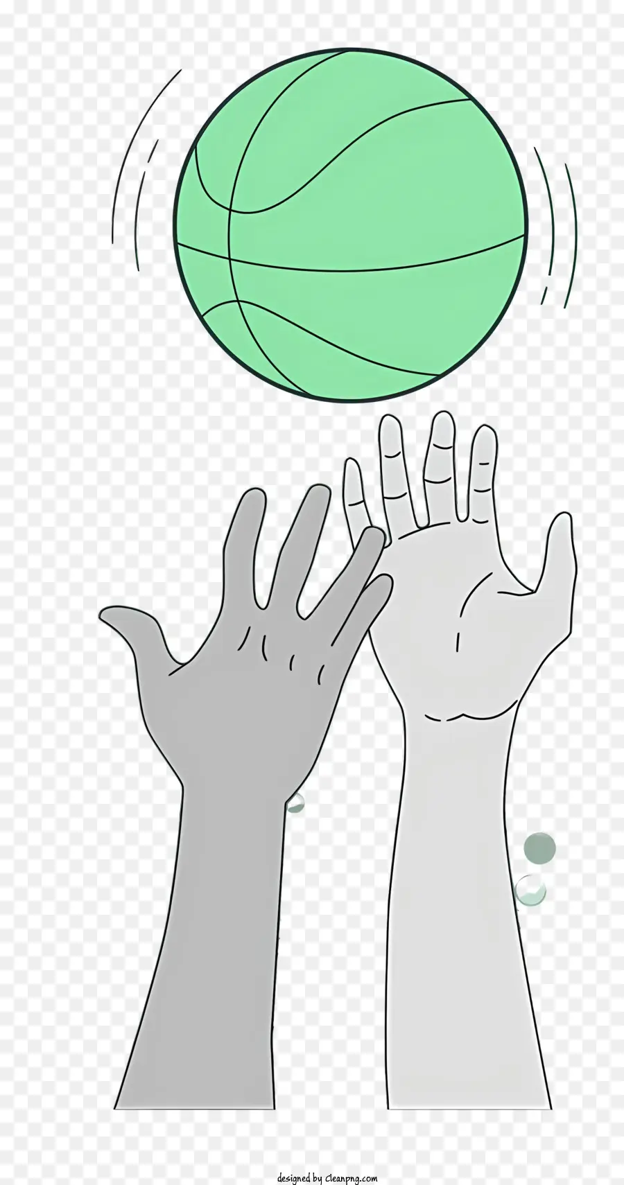 Manos Que Alcanzan El Baloncesto，Baloncesto Verde PNG