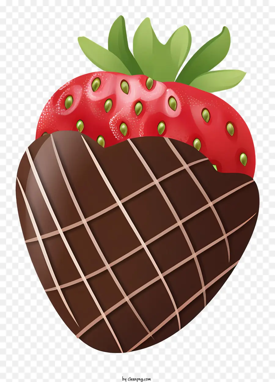 Fresa Cubierta De Chocolate，De Postre PNG