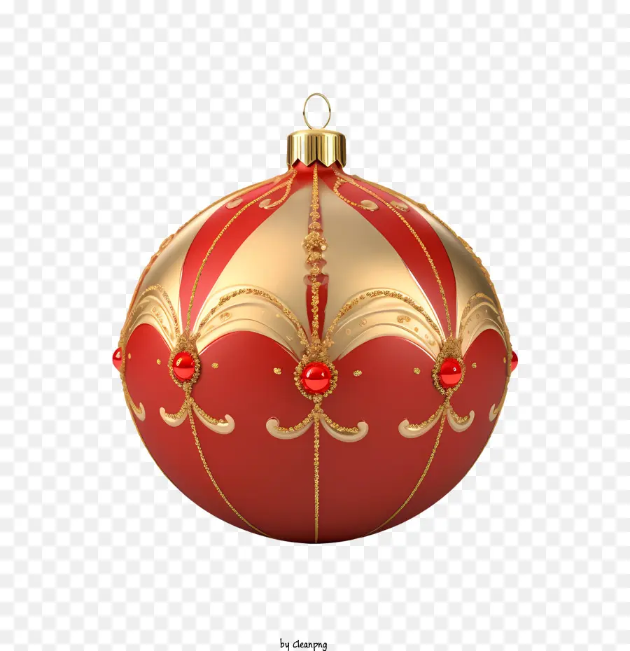 Bola De Navidad，Adorno Rojo Y Dorado PNG