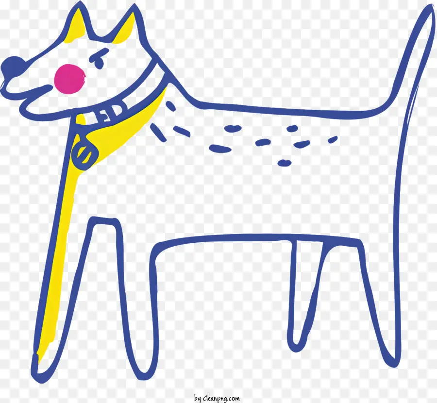 Perro De Dibujos Animados，Perro Azul Y Amarillo PNG