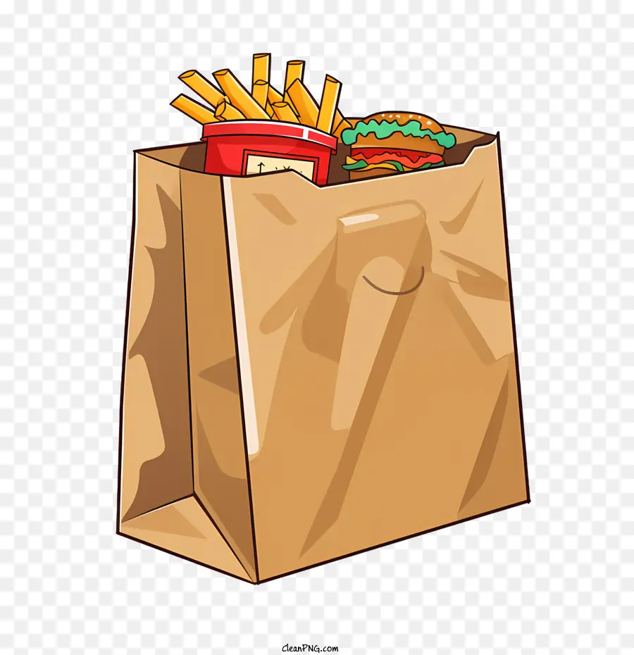 Bolsa De Entrega De Comida，Hamburguesa Y Papas Fritas PNG