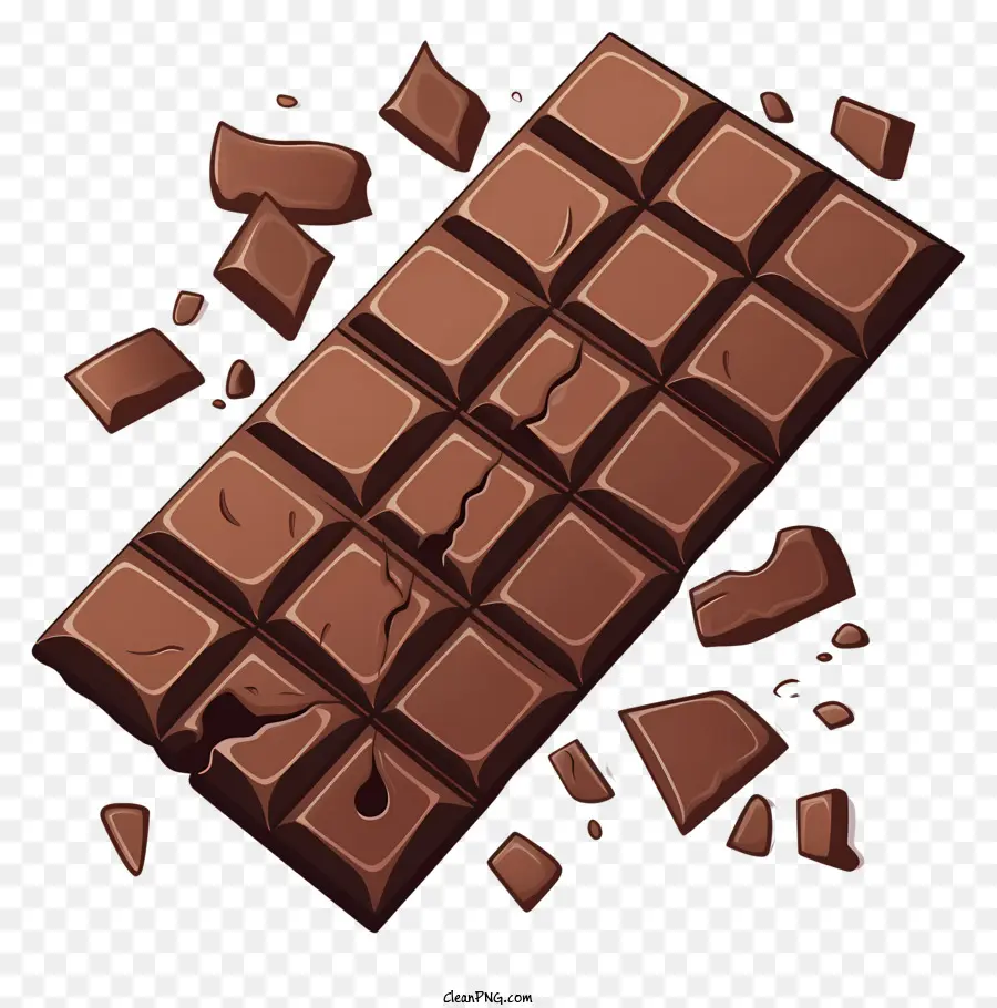 Barra De Chocolate Roto，Chocolate Destrozado PNG