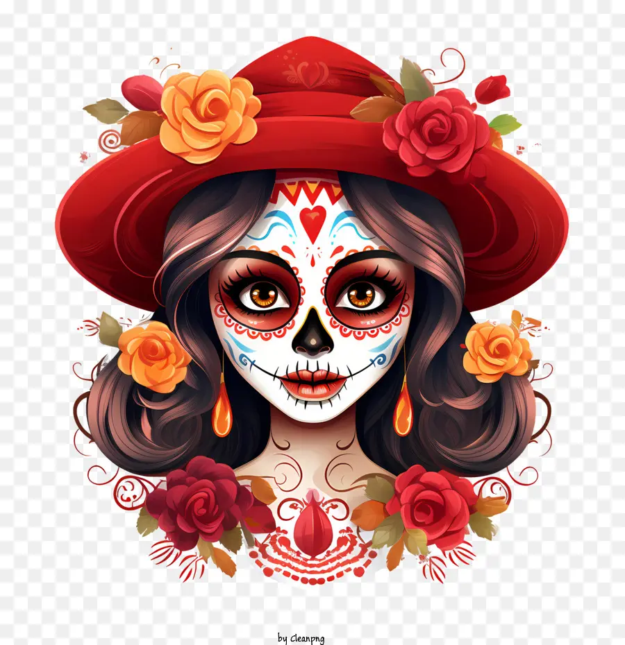 Dia De Los Muertos，Cráneo Del Azúcar PNG