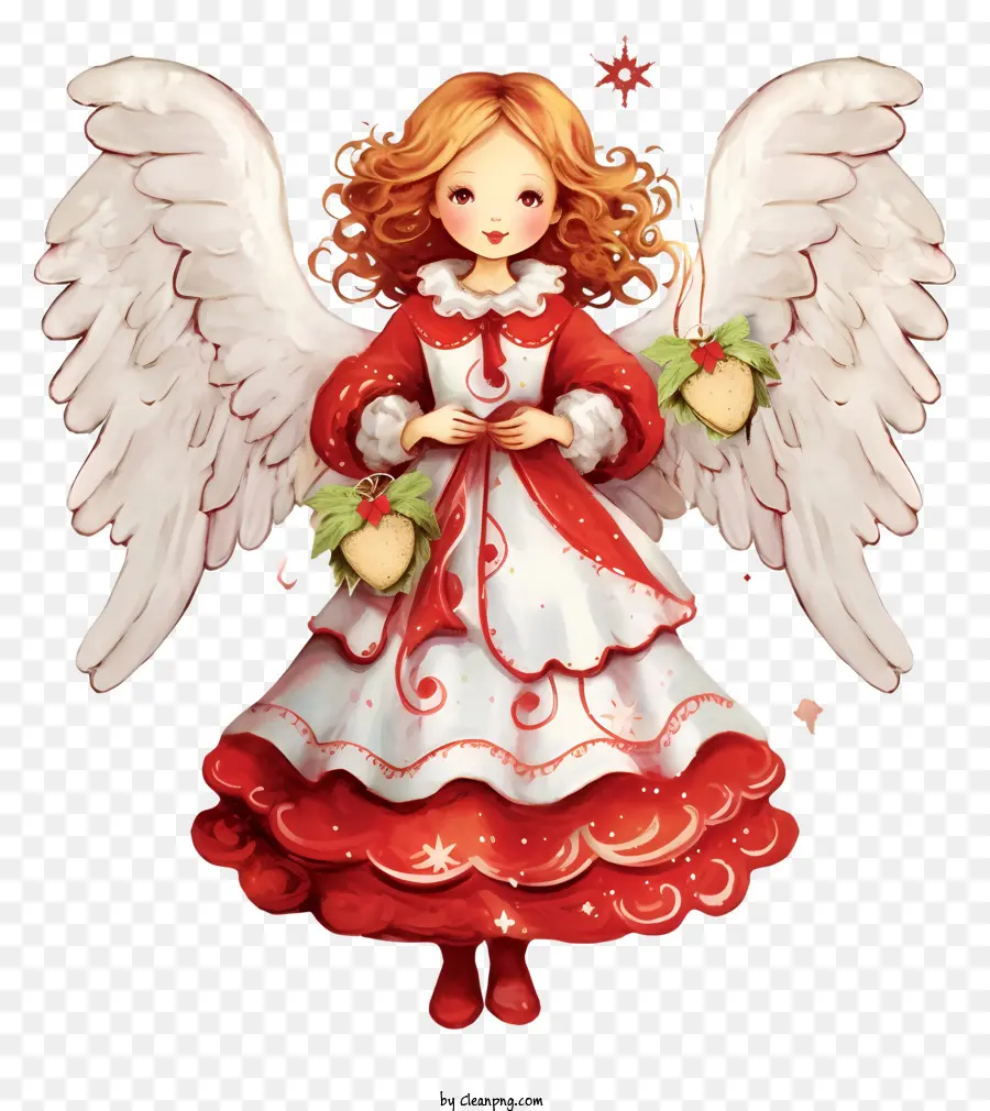 Ángel，Vestido Rojo Y Blanco PNG