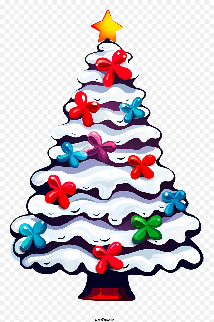 árbol De Navidad，Glaseado Blanco PNG