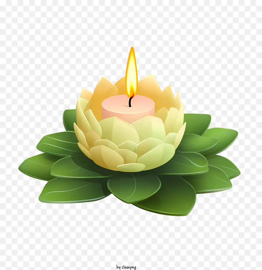 Vela Flor De Loto，Vela Verde PNG