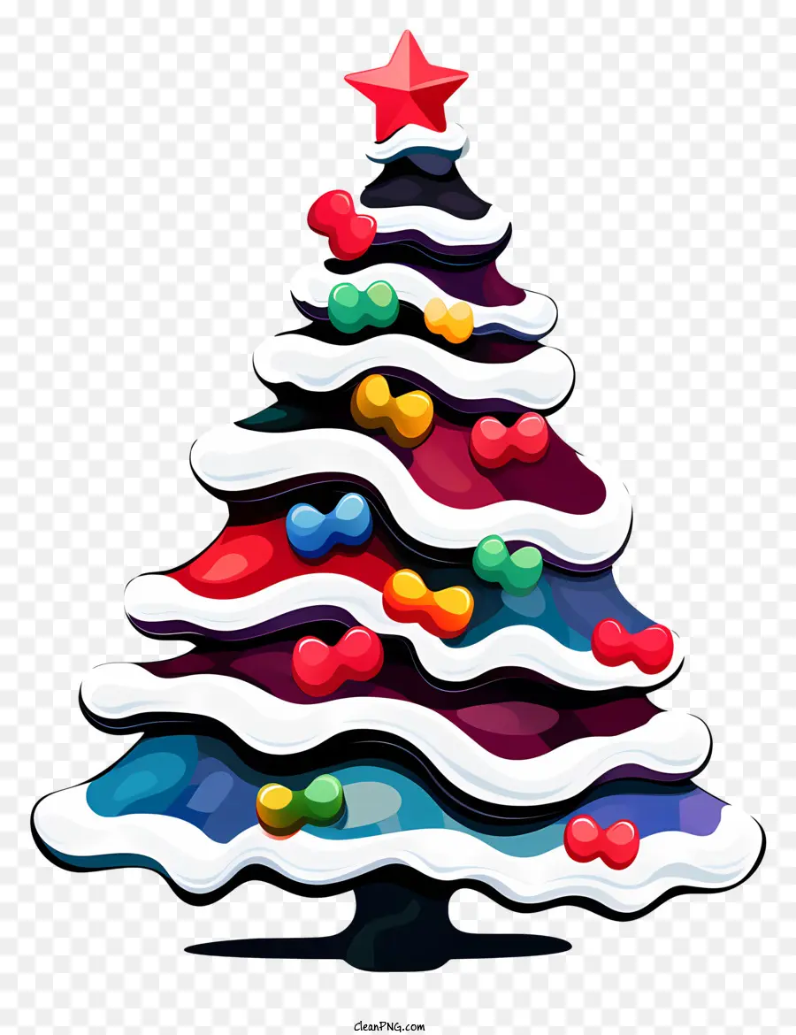 Dibujos Animados De árboles De Navidad，Decoraciones Coloridas PNG