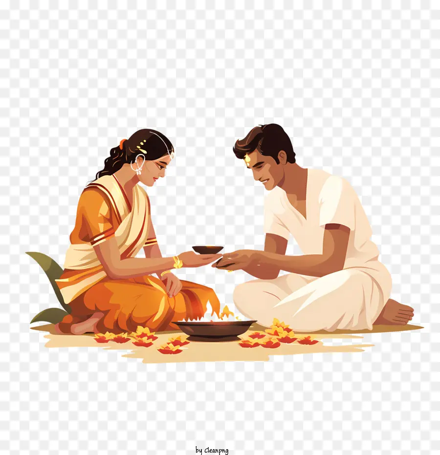 Bhai Dooj，Pareja India Tradicional PNG