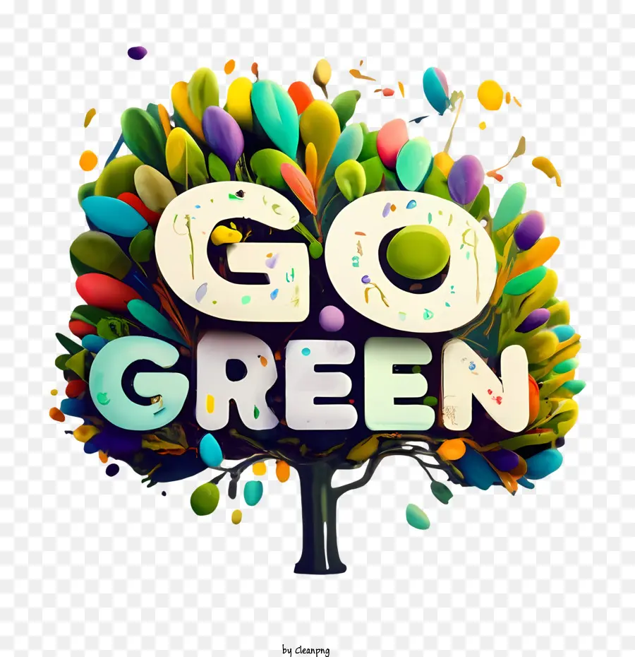 Go Green，Árbol PNG