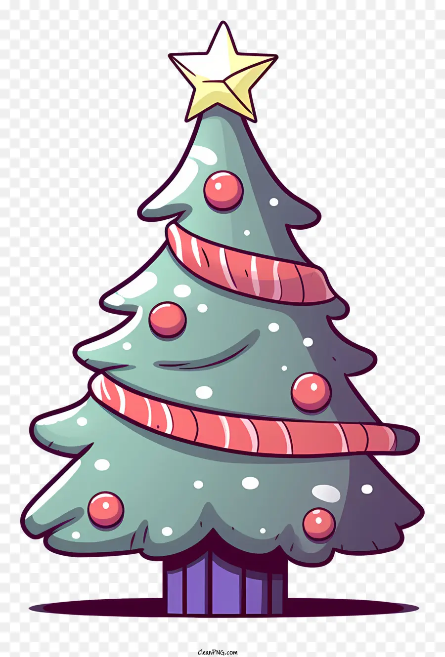 Dibujos Animados De árboles De Navidad，Estrella En La Cima Del árbol De Navidad PNG