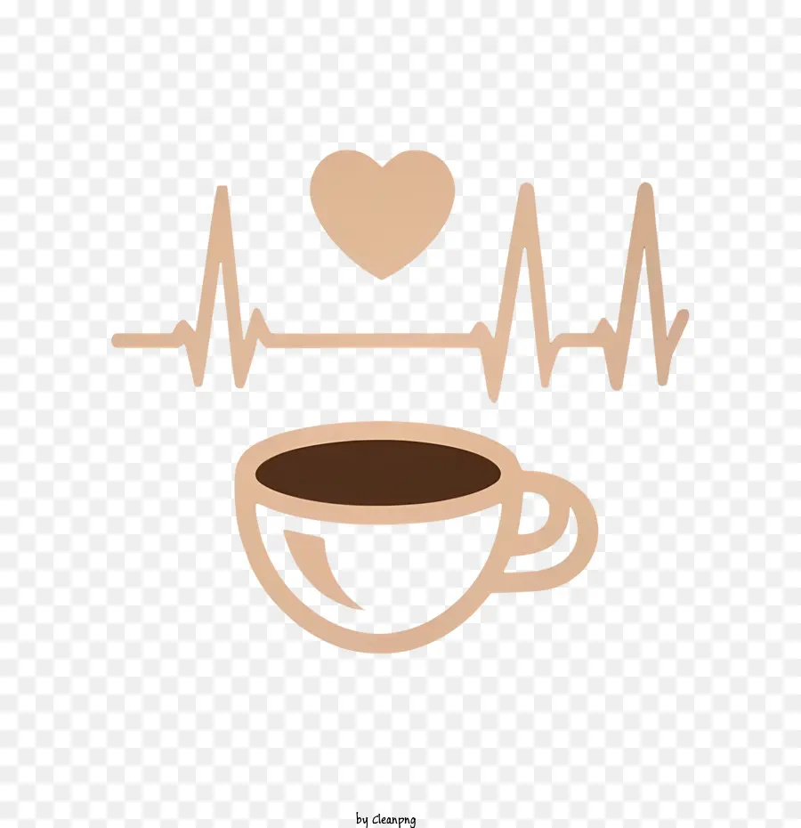 Café De Copa Y Signo Cardíaco，Heartbeat PNG