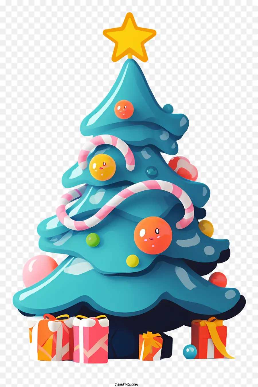 árbol De Navidad，Los Bastones De Caramelo PNG
