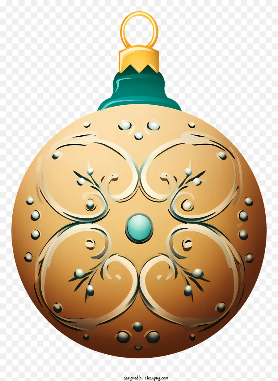 Adorno De Navidad，Ornamento De Oro Y Plata PNG