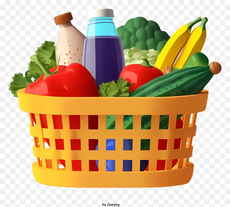 Canasta De Comestibles，Frutas PNG