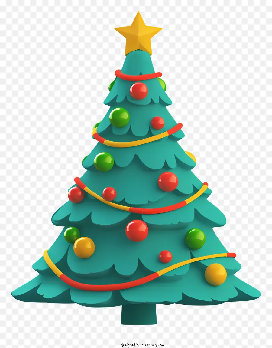 árbol De Navidad，Estrella En La Parte Superior PNG