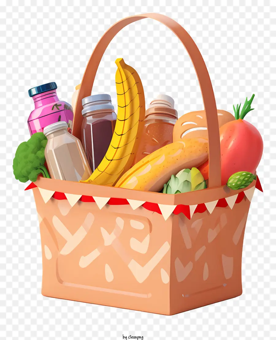 Cesta De Alimentos，Banano PNG