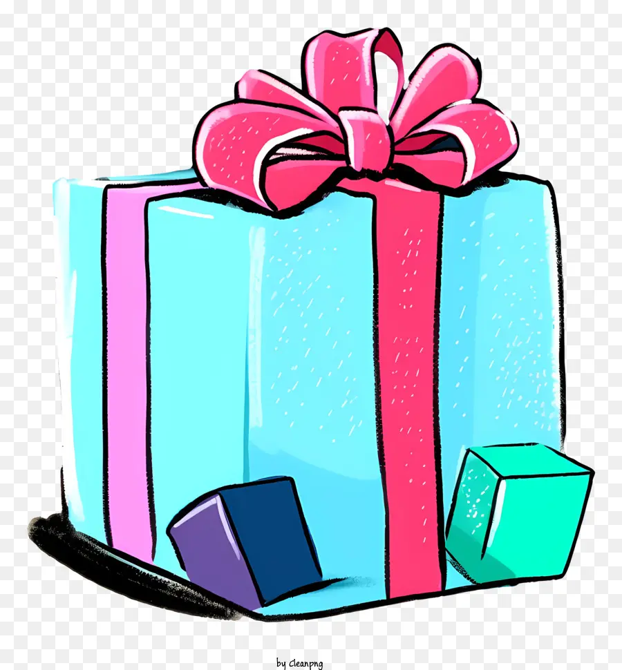 Caja De Regalo，Bloques Azules PNG