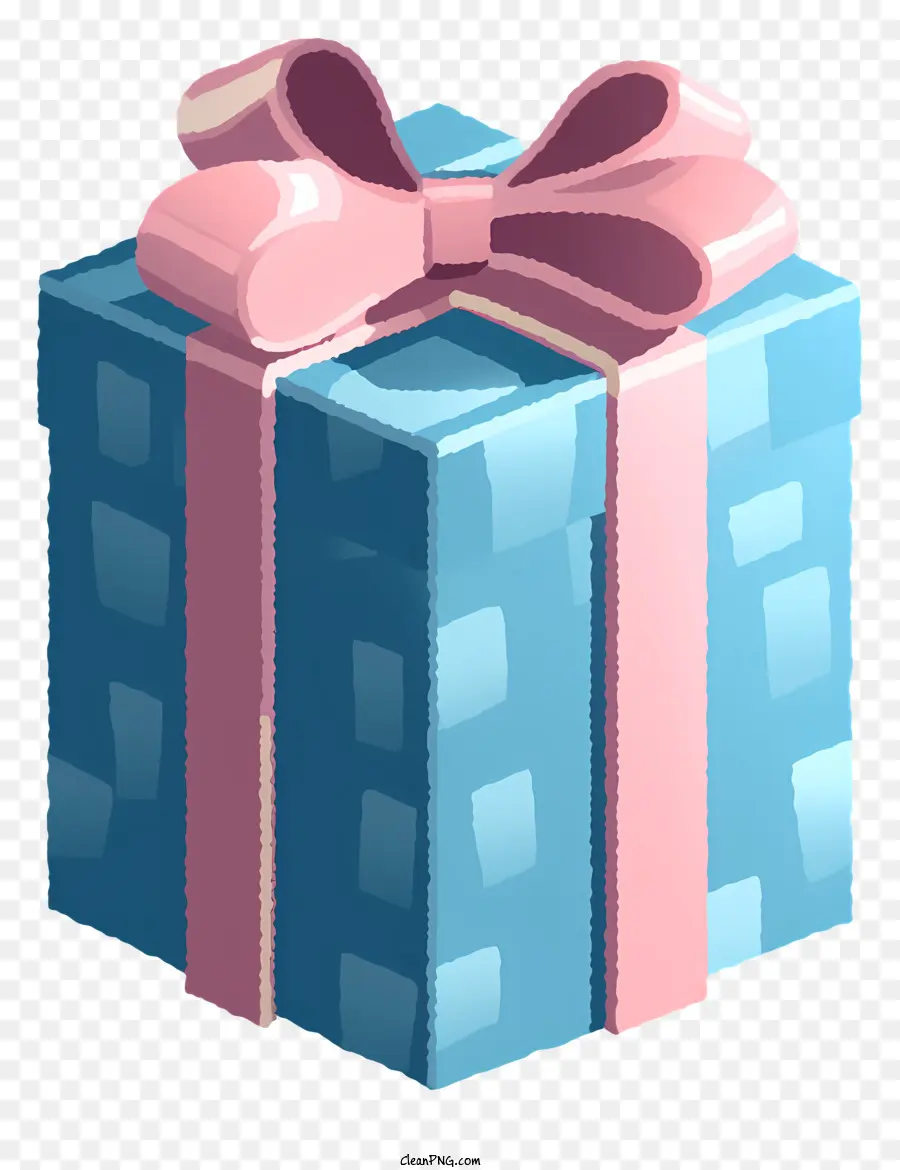 Azul Caja De Regalo，Lazo Rosa PNG