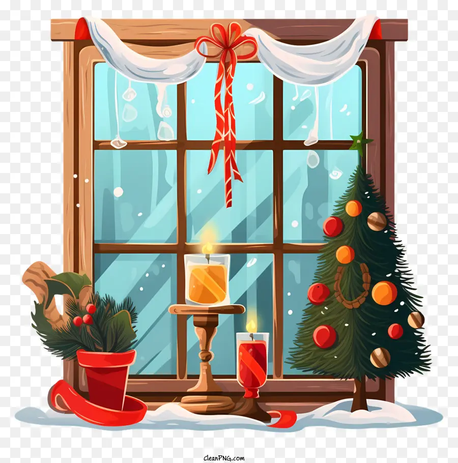 Decoraciones De Navidad，Decoración De Ventanas PNG