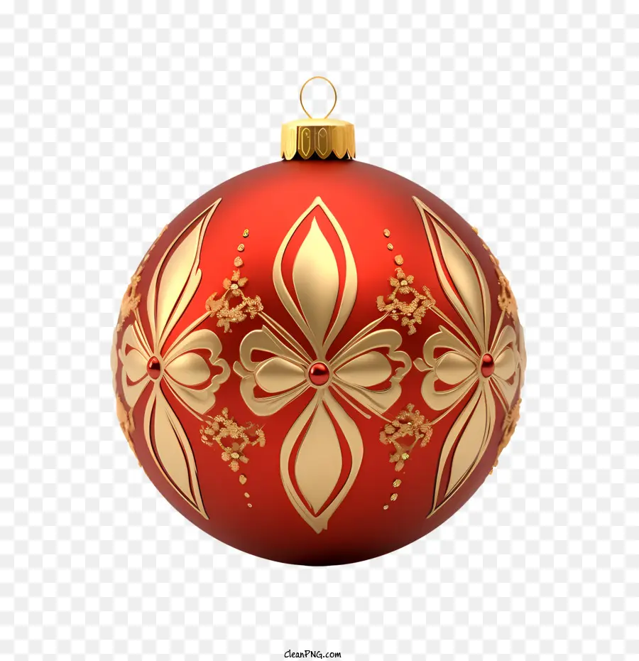 Bola De Navidad，Adorno Rojo Y Dorado PNG