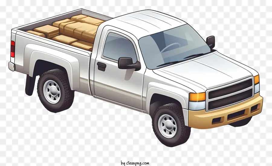 Camioneta Blanca，Camioneta Blanca Con Cajas PNG