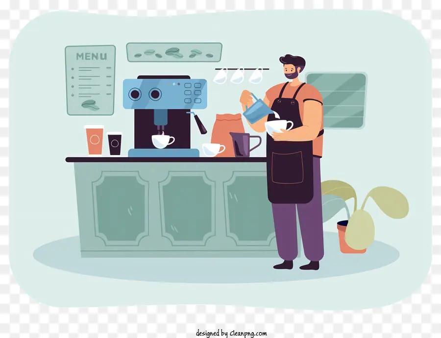 Maquina De Cafe，Barista PNG