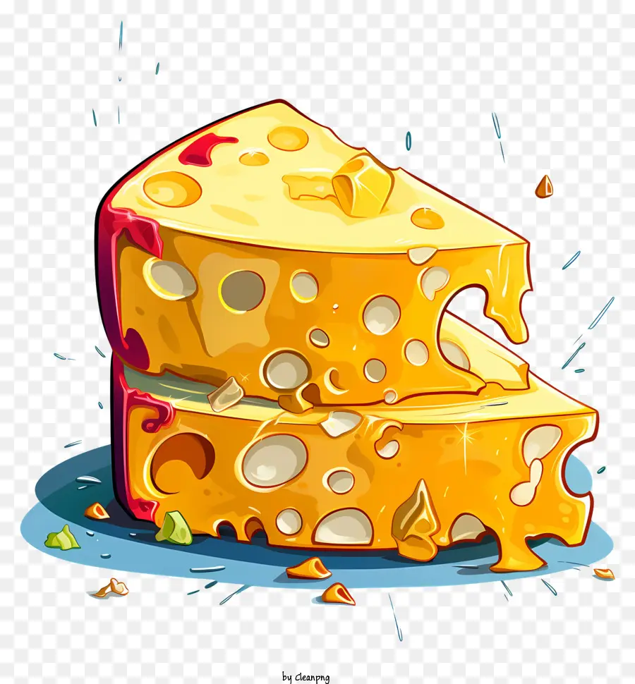 Ilustración De Dibujos Animados，Rebanada De Queso PNG