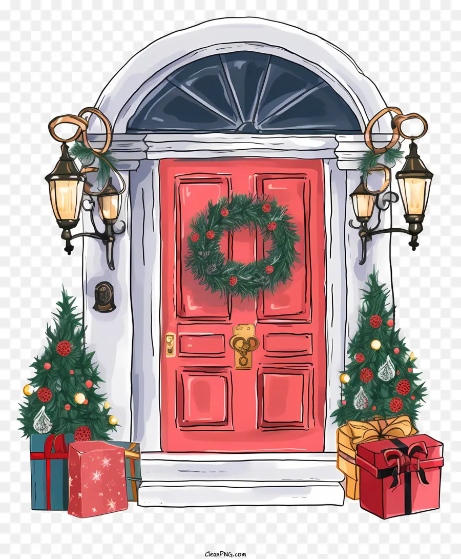 Puerta Roja，Puerta De Navidad PNG