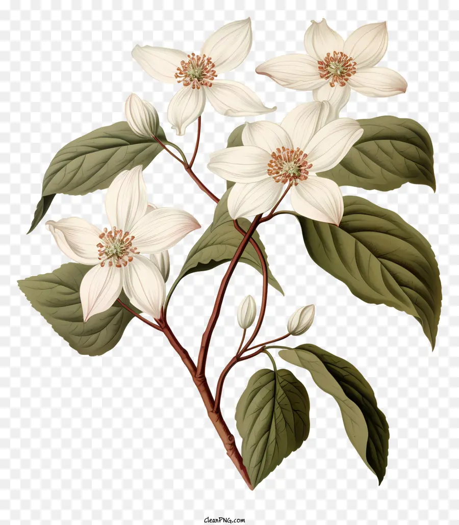 Flor Blanca，Pétalos Grandes PNG