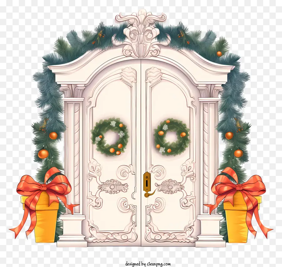 Puerta De Madera，Puerta Decorada PNG