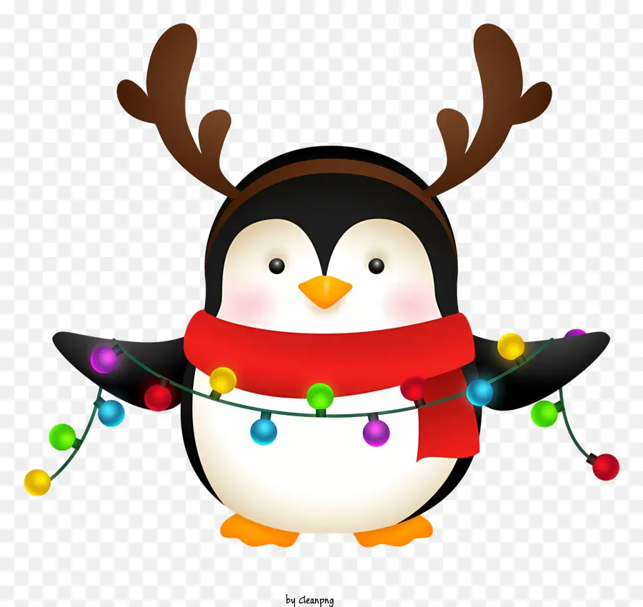 Pingüino De Dibujos Animados，Pingüino Con Luces PNG