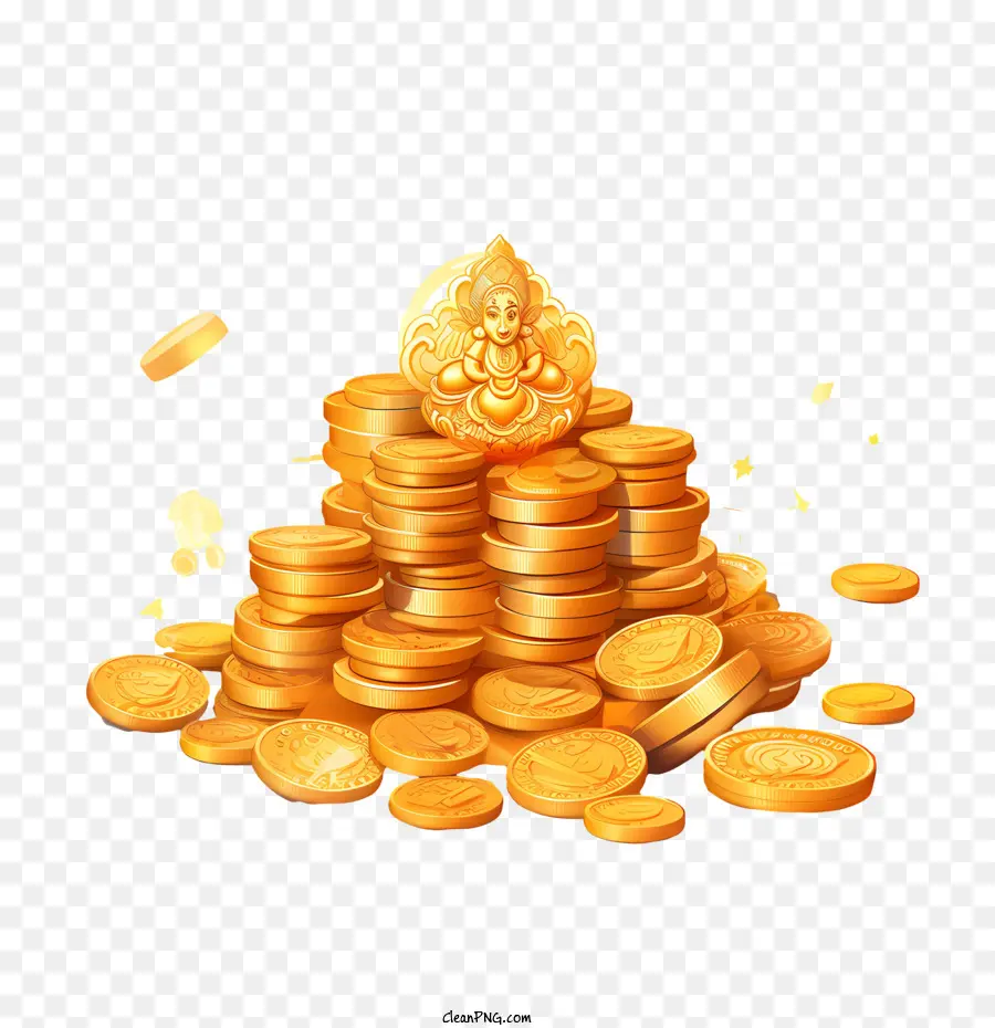 Dhanteras，Monedas De Oro PNG