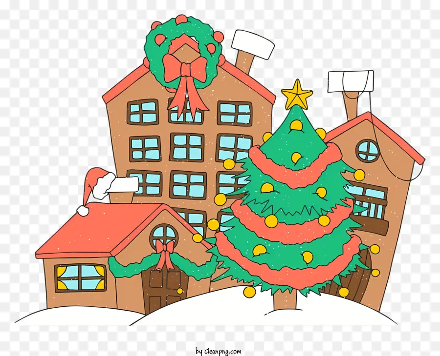 Pequeña Ciudad，Decoraciones De Navidad PNG