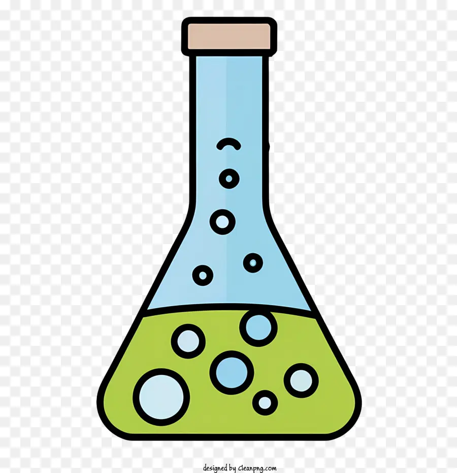 Matraz Erlenmeyer，Líquido Verde PNG