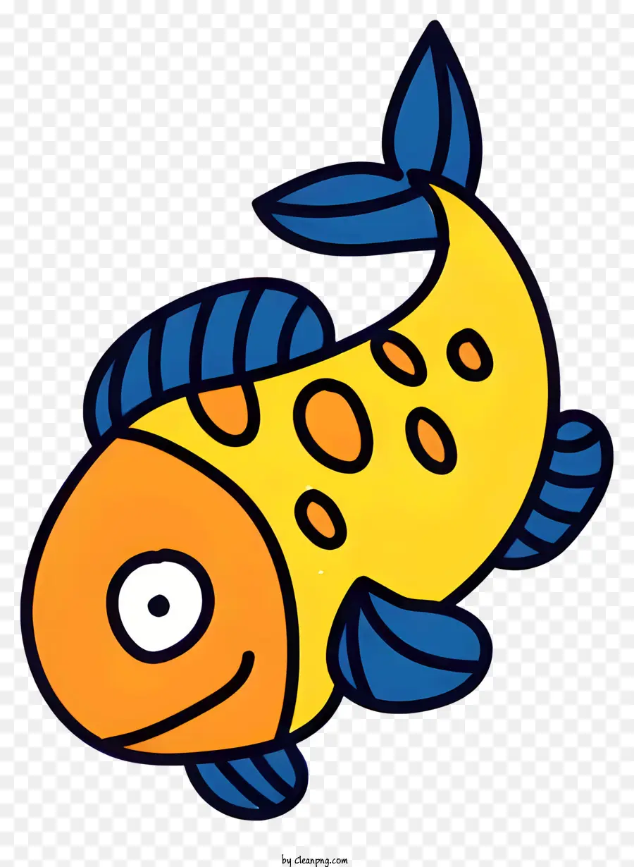 Dibujos Animados De Pescado，Pescado Amarillo Y Azul PNG