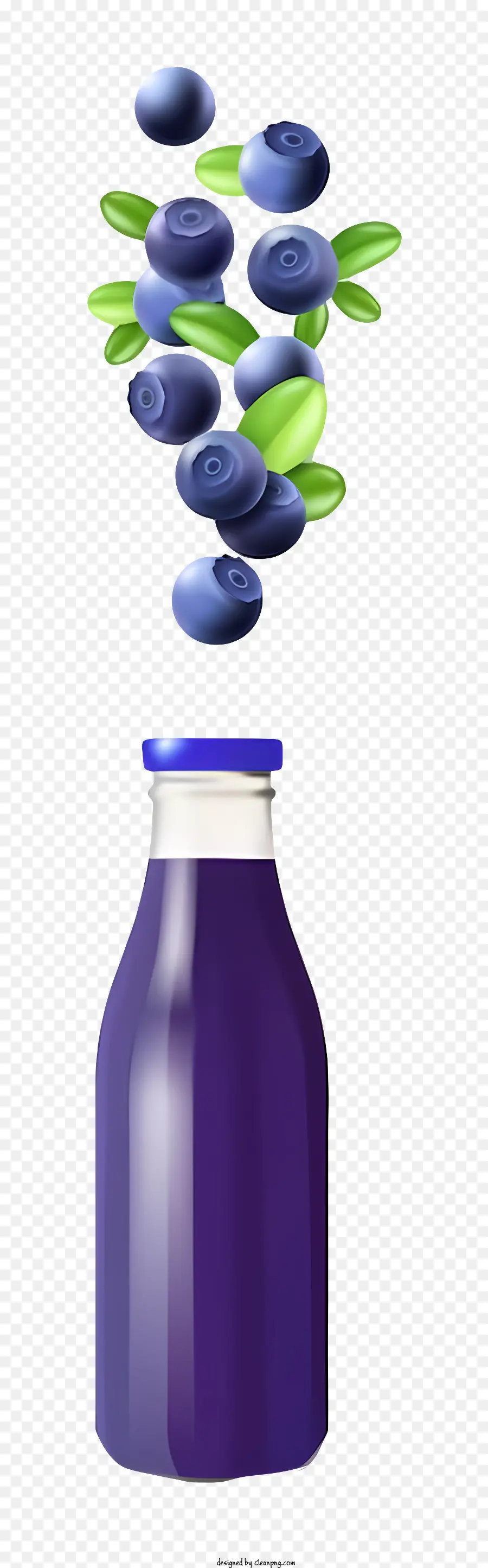 Azul De La Botella De Cristal，Arándanos Coloridos PNG