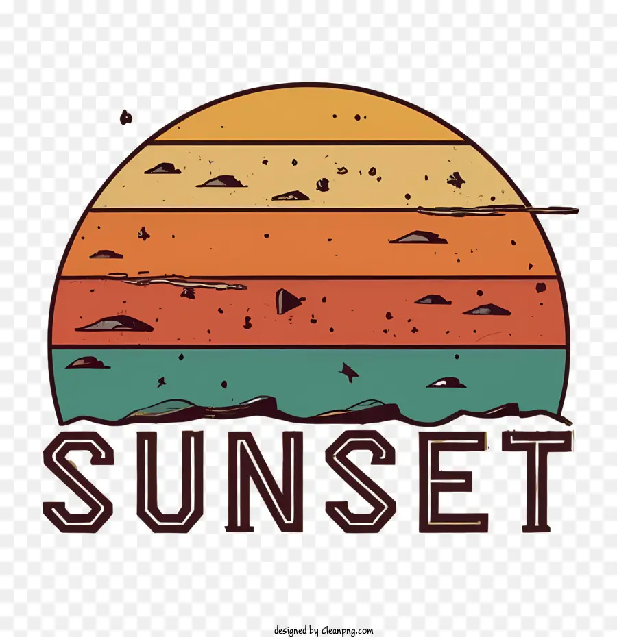 Atardecer，Retro PNG