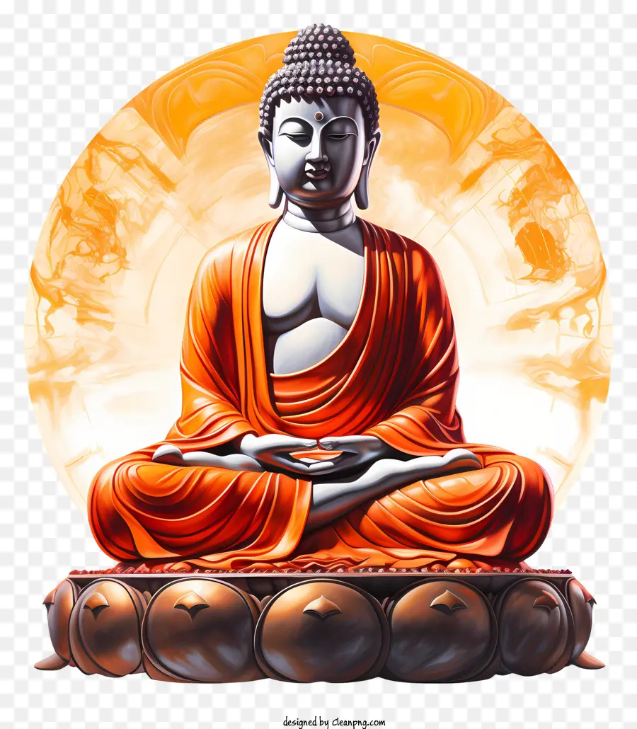 Estatua De Buda，Postura Meditativa PNG