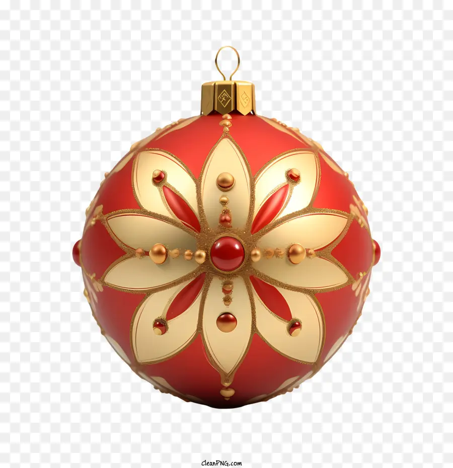 Bola De Navidad，Adorno Rojo Y Dorado PNG