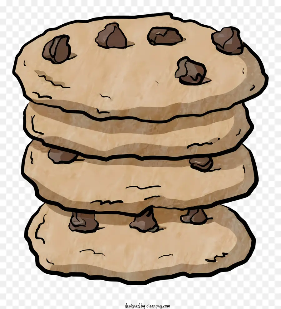 Galletas Con Chispas De Chocolate，Pila De Galletas PNG