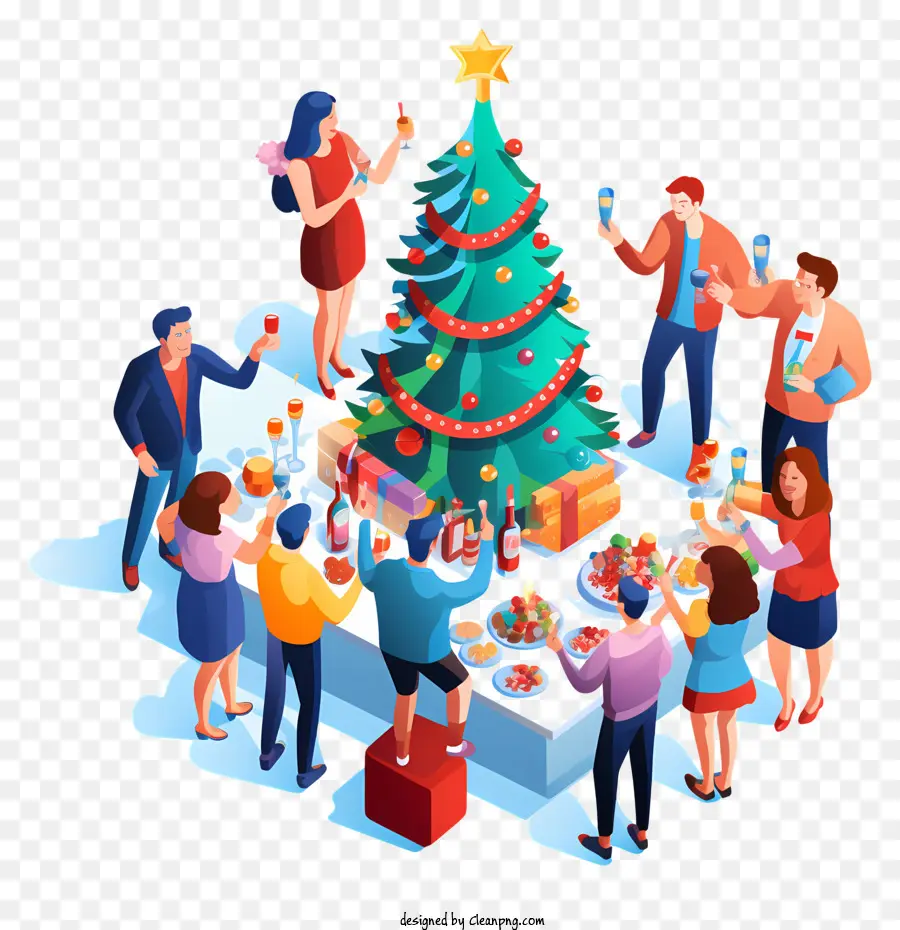 árbol De Navidad Decoraciones，Reunión Grupal PNG