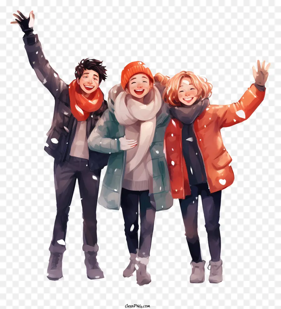 Ropa De Invierno，Amigos En Invierno PNG