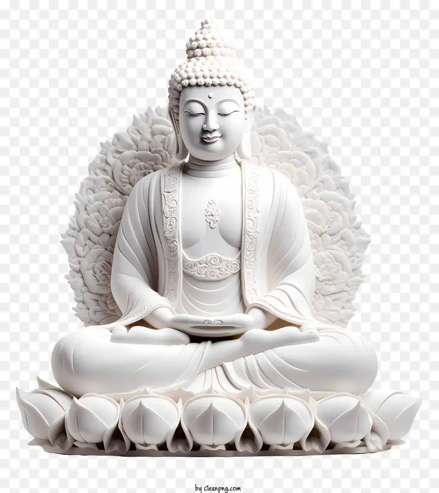 Estatua De Buda，Estatua De Buda Blanco PNG