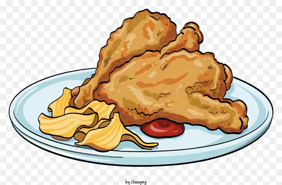 Pollo Frito De Dibujos Animados，Pollo Frito PNG