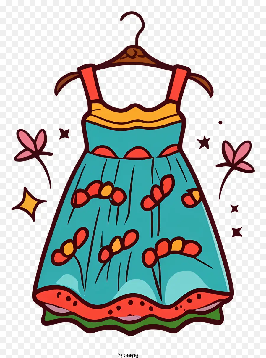 Vestido Azul，Vestido De Flores PNG