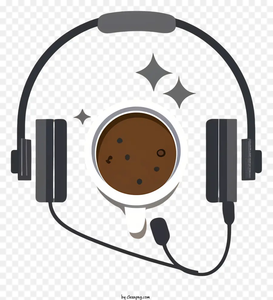 Auriculares，Coffee Taza PNG