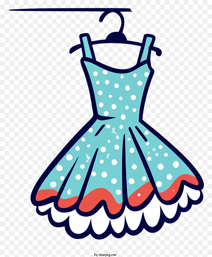 Vestido De Lunares，Vestido Azul Y Blanco PNG