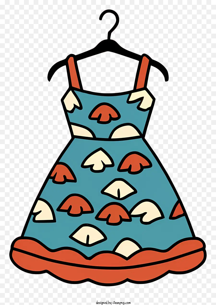 Vestido Azul，Vestido Estampado PNG