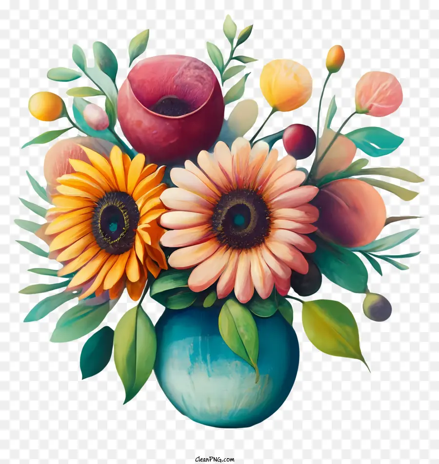 Pintura De Flores，Ramo De Flores PNG