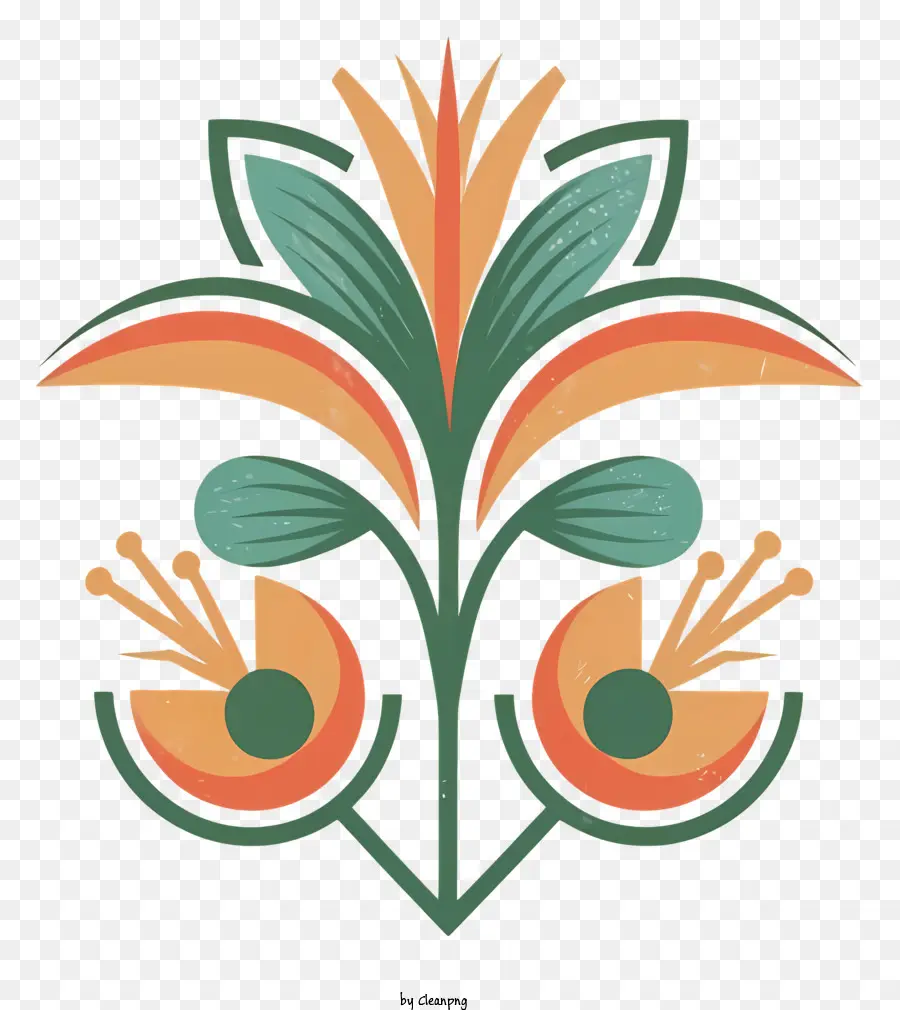 Diseño Floral，Art Deco PNG